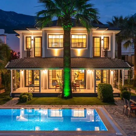 Palmiye Jakuzili Bahceli Havuzlu - Ocekhomes ヴィラ フェティエ
